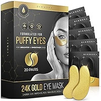 24K Gold Eye Mask– 20 Pairs - Puffy Eyes and Dark Circles Treatments – Look Less Tired and Re... | Amazon (US)