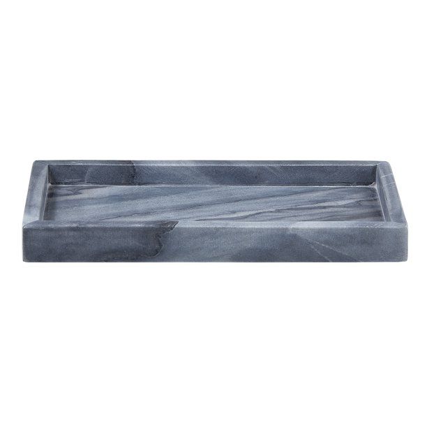 14" Gray Rectangular Marble Tray | Walmart (US)