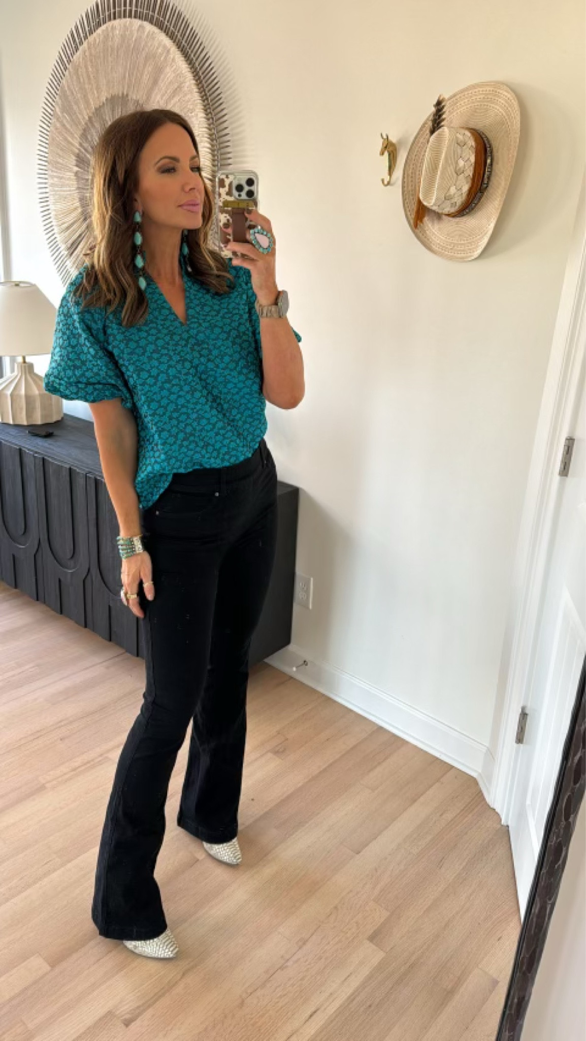 Avara Augusta Top runs TTS, I’m wearing a medium - code BETSY15 works for 72 hours! ❤️

Jewelry from @goldielew_ code BETSY works. 

Boots from Freebirds linked! ❤️

#LTKHoliday #LTKsalealert #LTKSeasonal