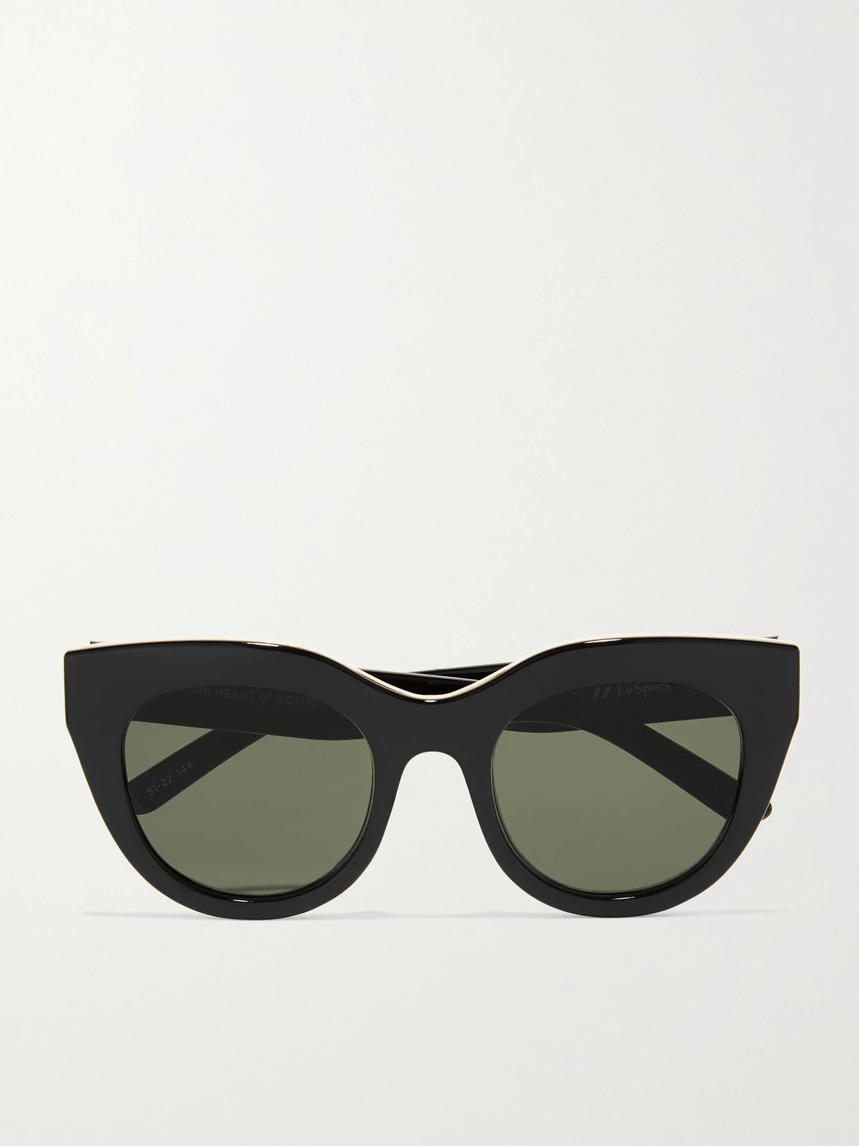 Le Specs - Air Heart Cat-eye Acetate And Gold-tone Sunglasses - Black | NET-A-PORTER (US)