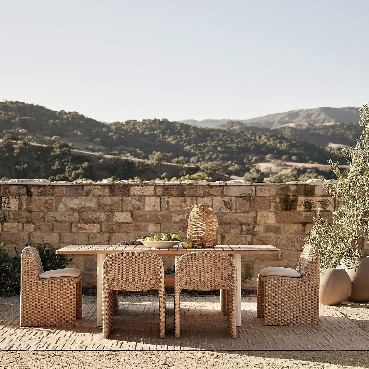 Ipanema 86" Teak Wood and Resin Outdoor Dining Table + Reviews | Crate & Barrel | Crate & Barrel
