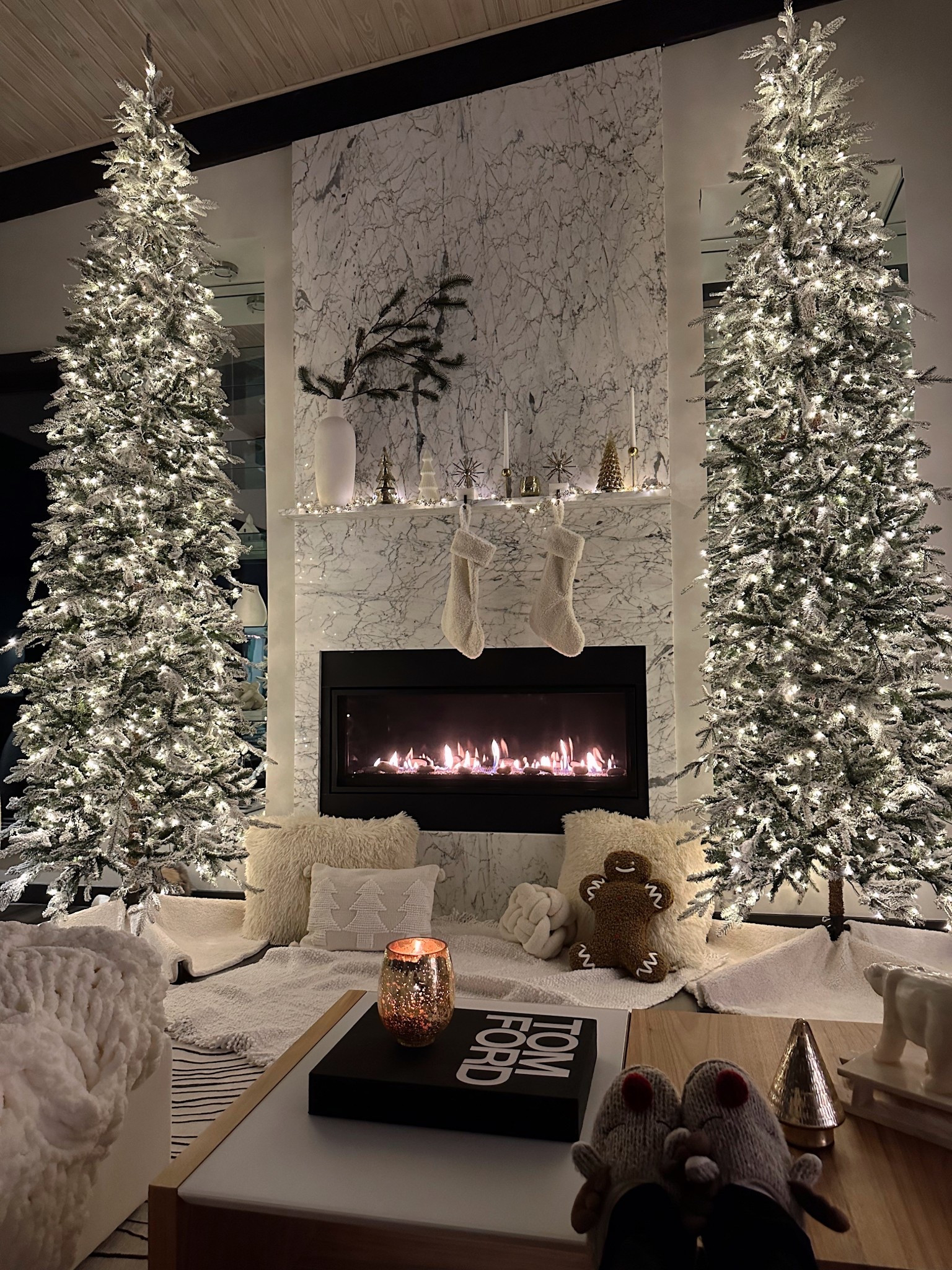neutral Christmas decor 🤍🎄 just saw so much of this set up is on sale from the past and we loved it so much! our trees were the 11’ linked!! 

#LTKHoliday #LTKHome