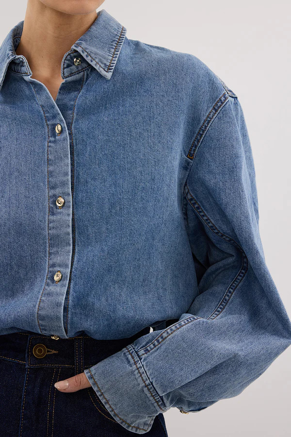 AMARA LIGHT BLUE DENIM SHIRT | DISSH