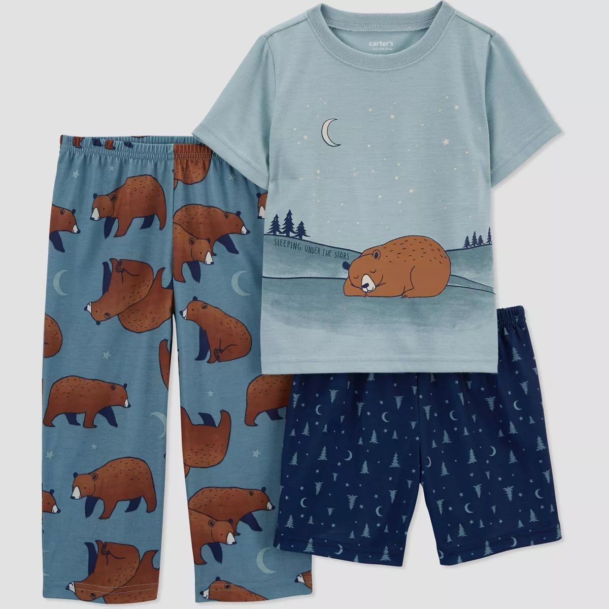 Carter's Just One You® Toddler Boys' 3pc Sleeping Bear Pajama Set - Blue | Target