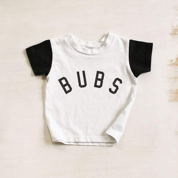 Kids White & Black "Bubs™" Drop-Shoulder T-Shirt | Ford and Wyatt