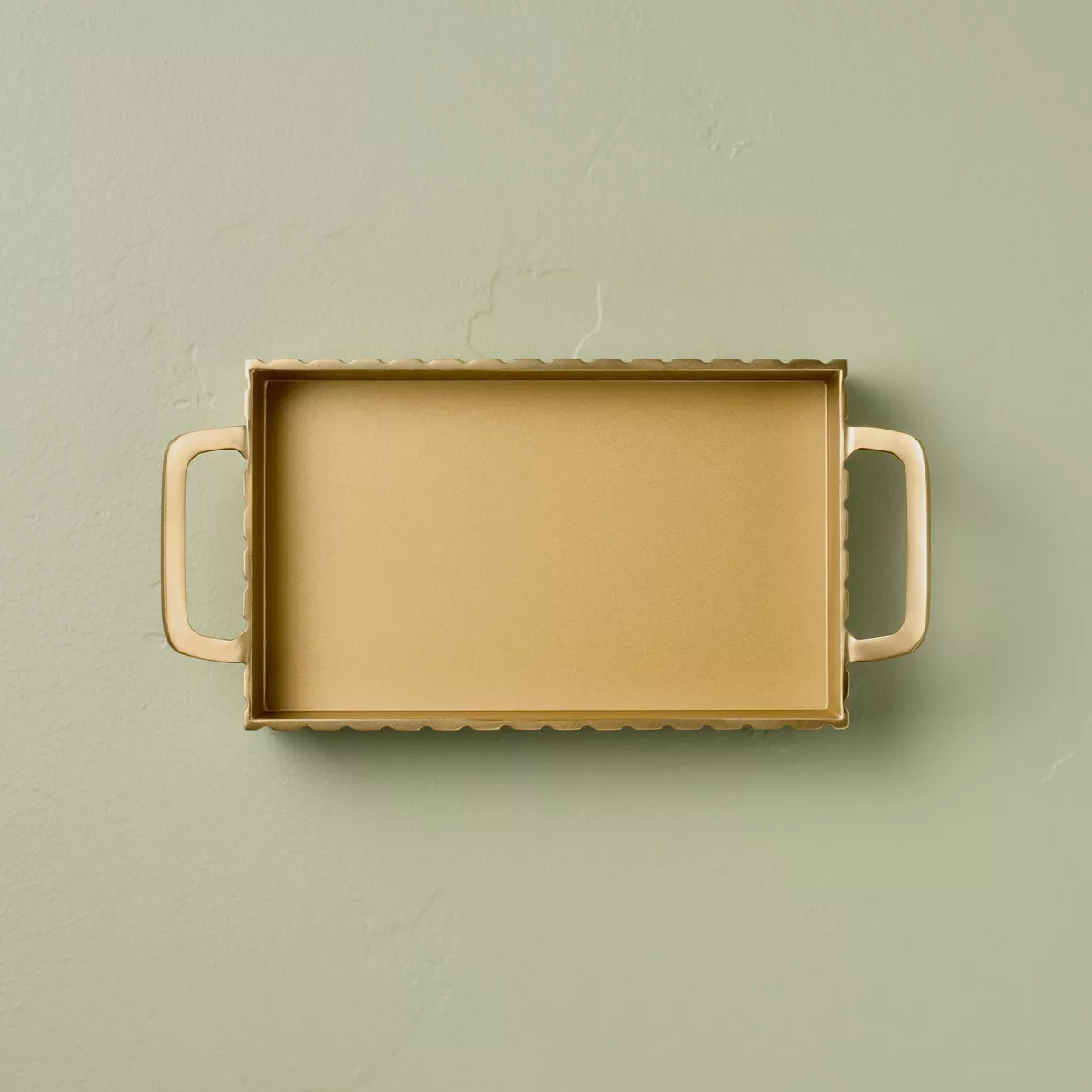 Modern Fluted Metal Decor Tray Brass Finish - Hearth & Hand™ with Magnolia | Target