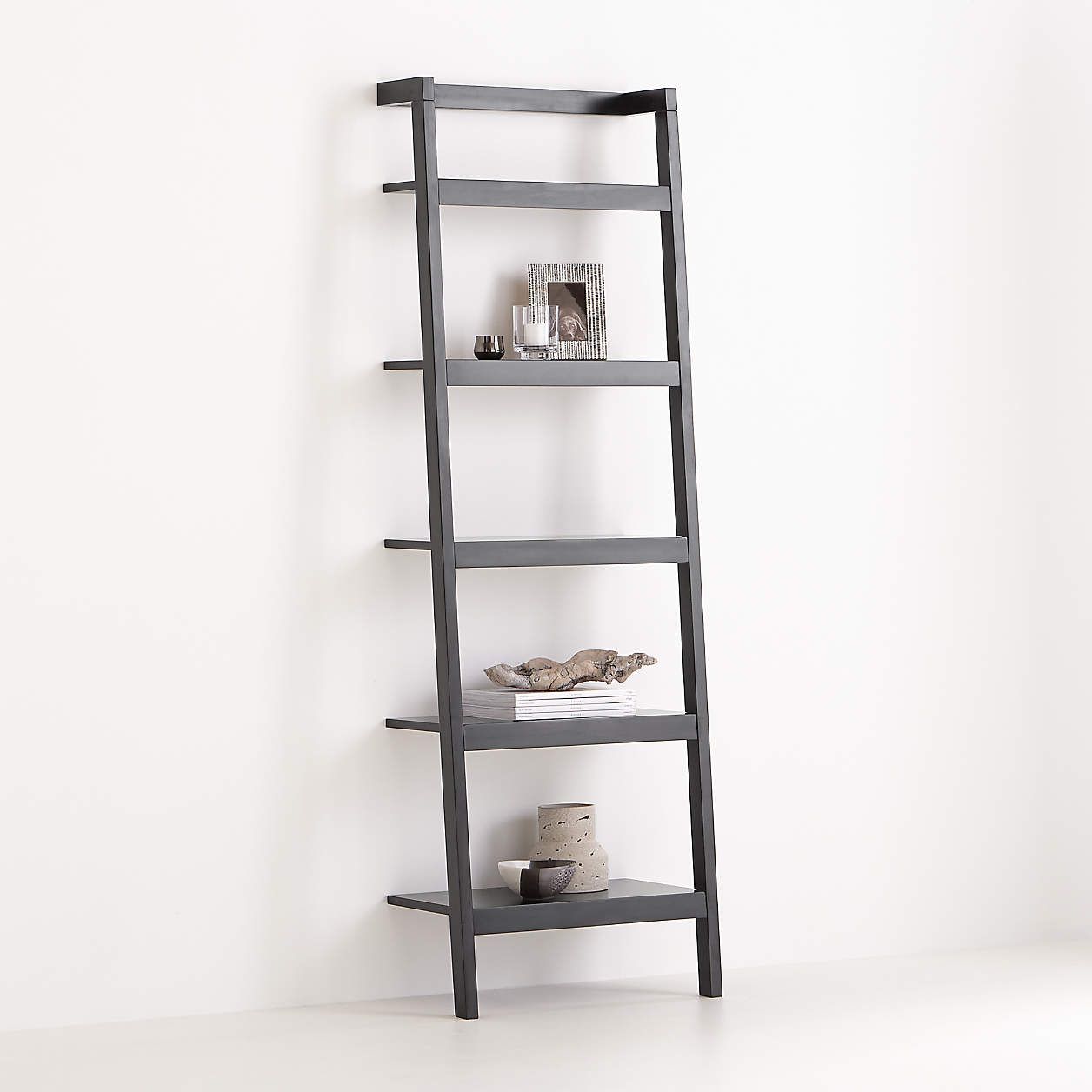 Sawyer White Leaning 24.5" Bookcase + Reviews | Crate and Barrel | Crate & Barrel