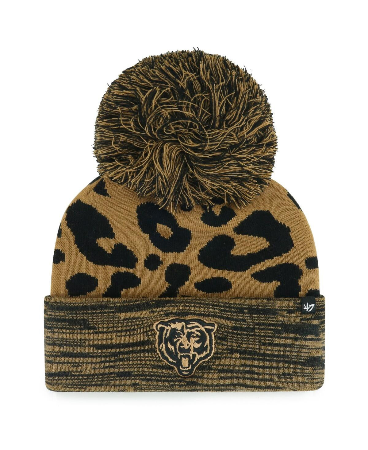 Women's '47 Brand Brown Chicago Bears Rosette Cuffed Knit Hat with Pom - Brown | Macy's