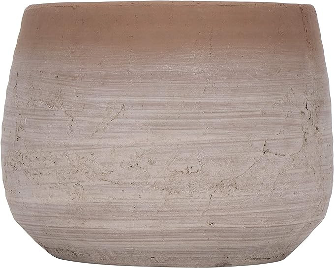 Creative Co-Op Large Orange & Whitewashed Terracotta Planter, 6 Inch High, Orange | Amazon (US)