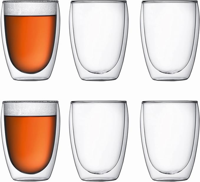 Bodum - 4559-10-12US Bodum Pavina Double Wall Insulated Glasses, 12 Oz. (6-Pack), Clear | Amazon (US)