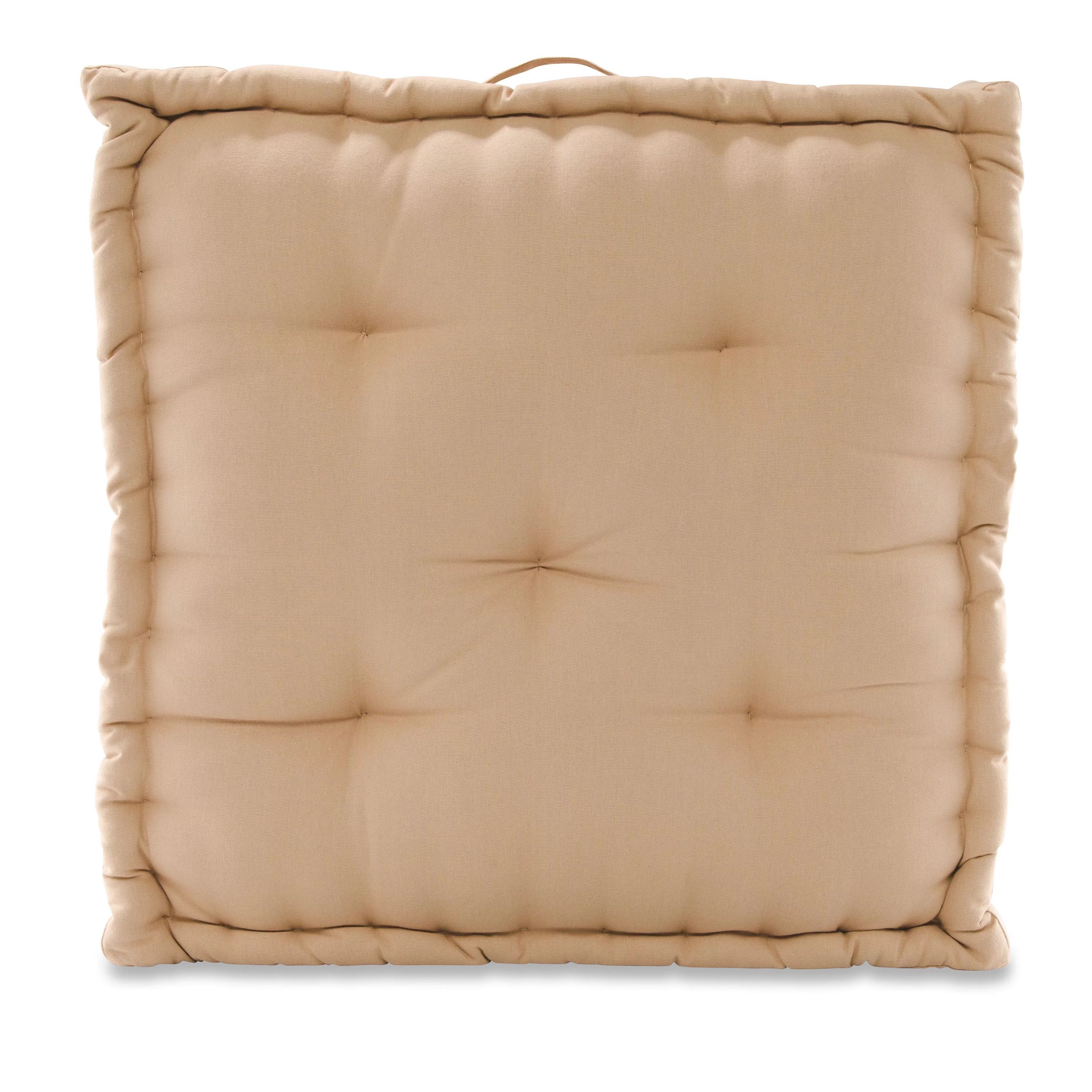 Better Homes & Gardens Tufted Square Floor Cushion, Size 24" x 24", Vanilla Bean | Walmart (US)