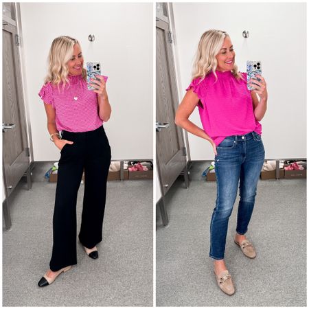 A must-have flutter sleeve top for work & weekend. Easy fit & fully-lined, and comes in several colors & prints. 

The wide leg pants are incredibly comfy & stretchy with a flattering wide leg. I’m wearing an xs top and size 2 pant  

#LTKxNSale