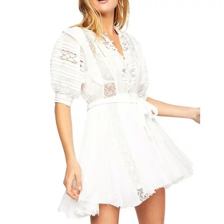 Free People Sydney Lace Pintucked Dress White | Walmart (US)