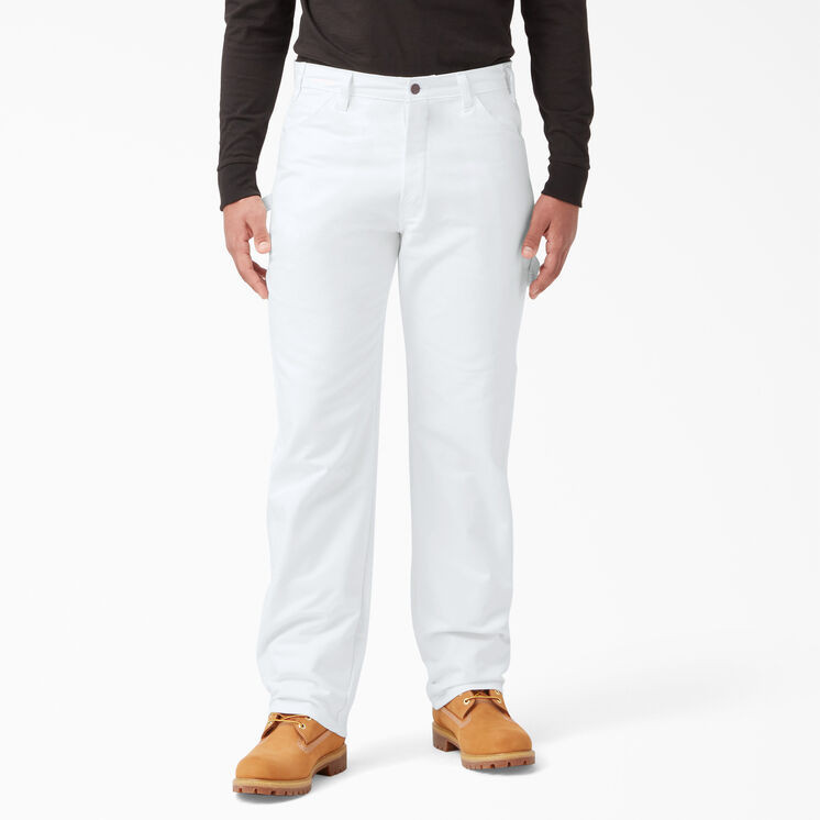 Relaxed Fit Straight Leg Painter's Pants, White | Dickies