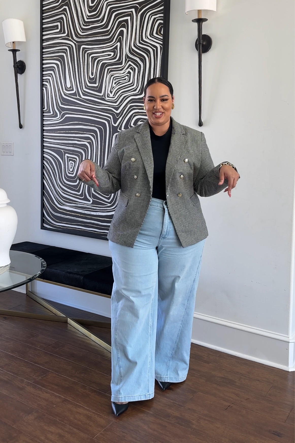 #walmartpartner This is so chic! Loving all the new arrivals from @walmart
These Jeans & Blazer are linked below #walmart 
@walmartfashion
#LTKworkwear #LTKplussize
#LTKfindsunder50

#LTKplussize #LTKfindsunder50