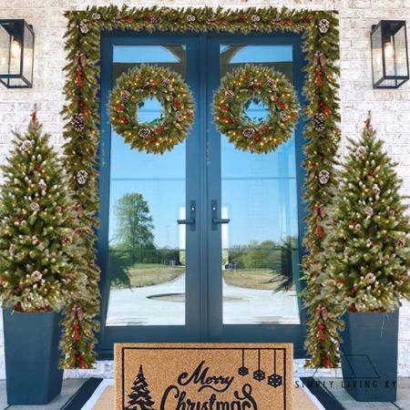 Front porch mood board: Christmas decor, Christmas tree, welcome mat, garland

#LTKHoliday #LTKSeasonal #LTKhome