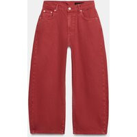 Zara - Zw Collection Mid-Rise Capri Balloon Jeans - Red - 30 (Ca 10) - Woman | Zara Canada