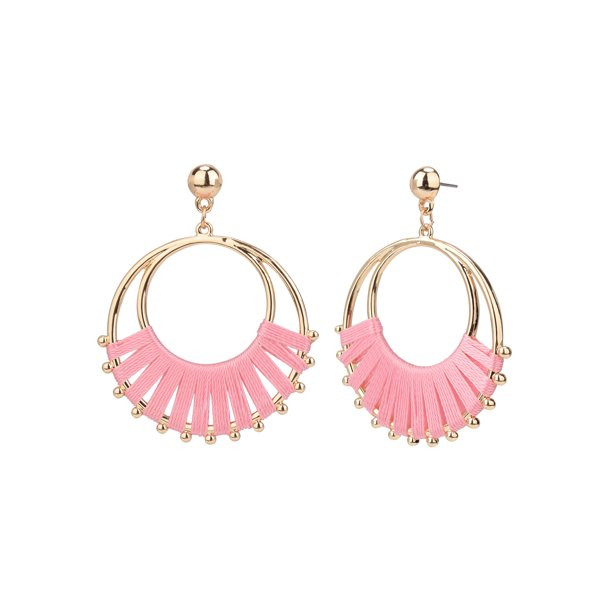Time and Tru Women's Pink Thread Hoop Earring | Walmart (US)