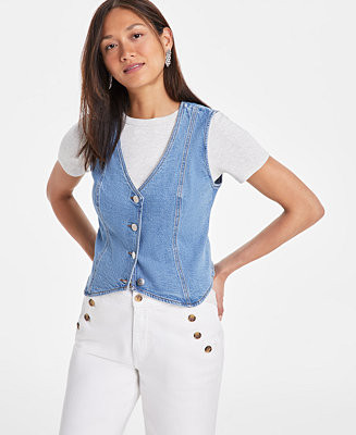 On 34th Women's Denim Vest, Exclusively at Macy's - Macy's | Macy's