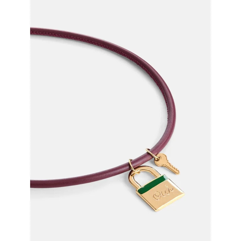 Free Assembly Women's Faux Leather Pendant Necklace, 18" + 3" Extender | Walmart (US)