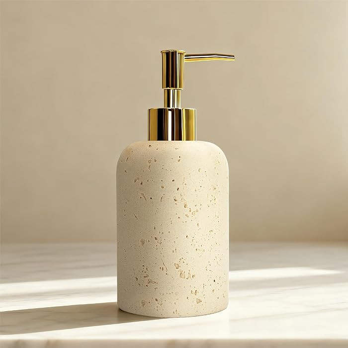 SEICASAYA 400ml Travertine-Look Resin Soap Dispenser, Shatter-Resistant Soap Dispenser with ABS P... | Amazon (CA)