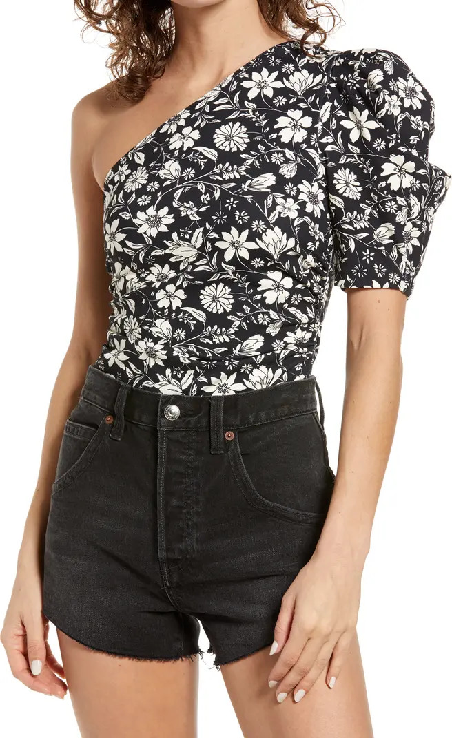 Free People One-Shoulder Floral Print Bodysuit | Nordstrom | Nordstrom