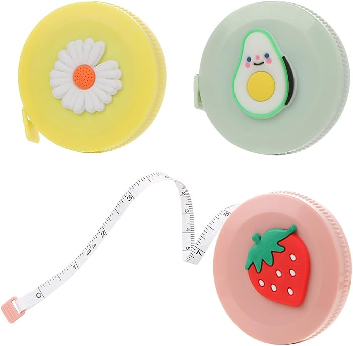 3 Pack Measuring Tape Retractable, Mini Soft Cartoon 60Inch Measuring Tape for Body Flexible Tape... | Amazon (US)