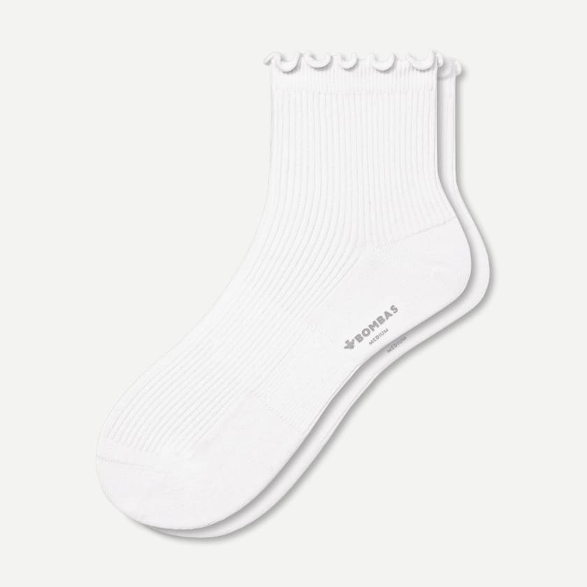 Women's Ruffle Rib Quarter Socks | Bombas