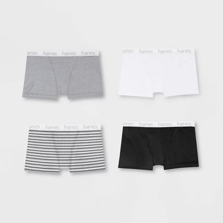 Hanes Premium Women's 4pk Boyfriend Cotton Stretch Boxer Briefs - Colors May Vary | Target