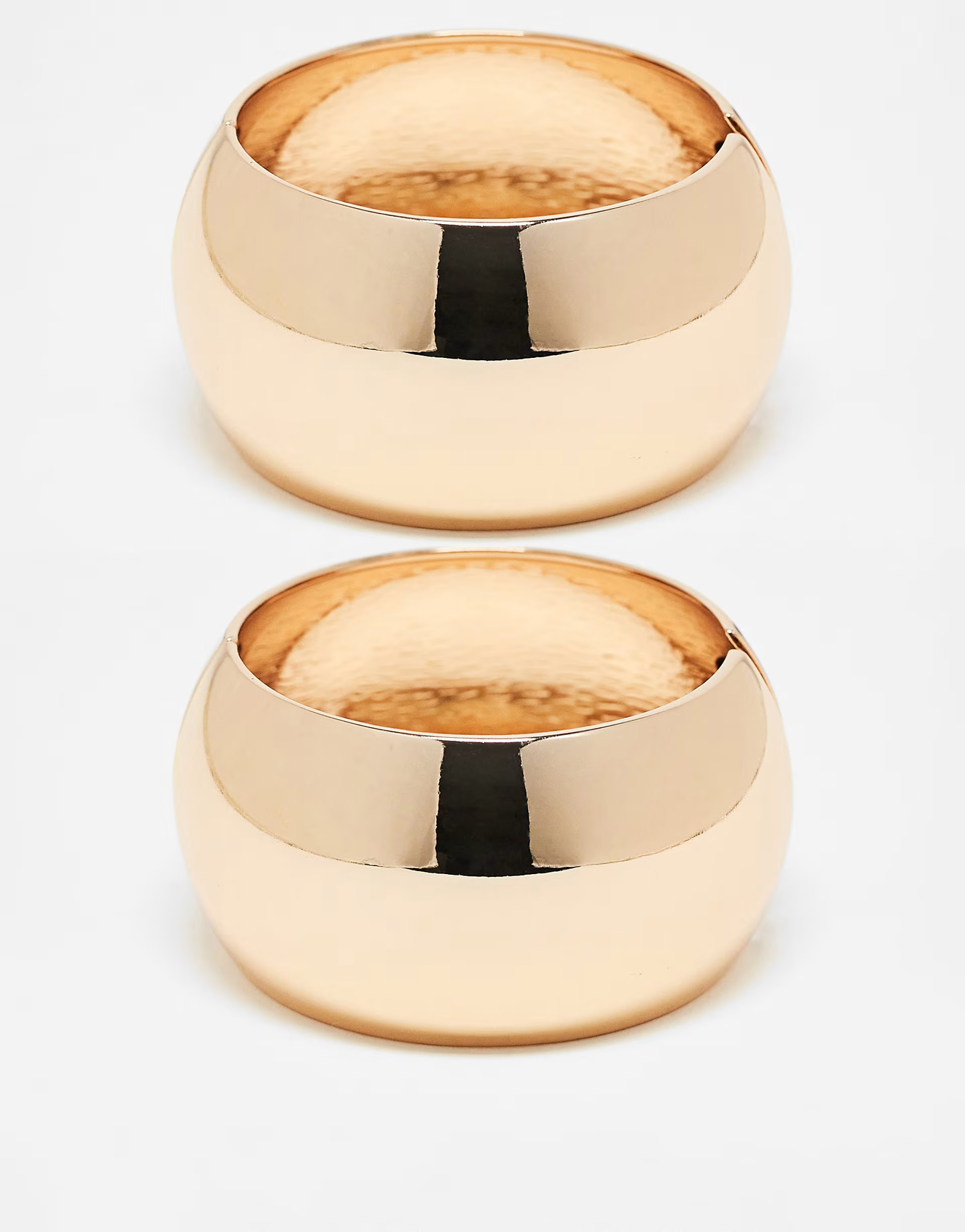 Reclaimed Vintage big oversized bangle 2 pack in gold | ASOS (Global)