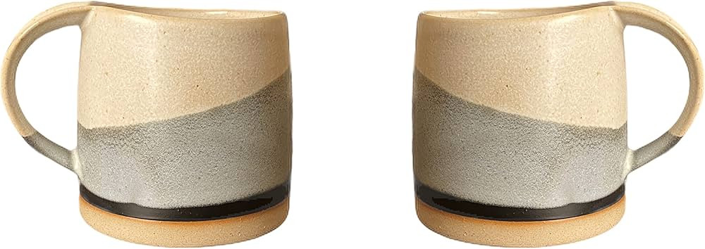 Original Day Glazed Ceramic Coffee Mug Set - 2 Vintage Japanese Style Cappucino Coffee Mugs - Pai... | Amazon (US)