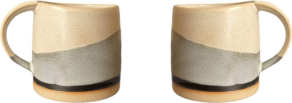Original Day Glazed Ceramic Coffee Mug Set - 2 Vintage Japanese Style Cappucino Coffee Mugs - Pai... | Amazon (US)