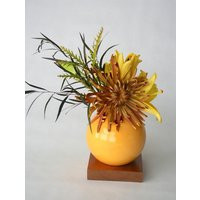 Deep Yellow Vase, Ceramic & Wood Ceramic Vase, Bud Pottery Modern, Mother's Days Gift, Wedding Small Vase | Etsy (US)