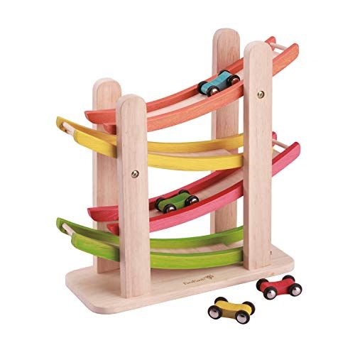 EverEarth Jr. Ramp Racer. Race Track for Toddlers and 4 Wood Cars, Race Car Ramp Set | Amazon (US)