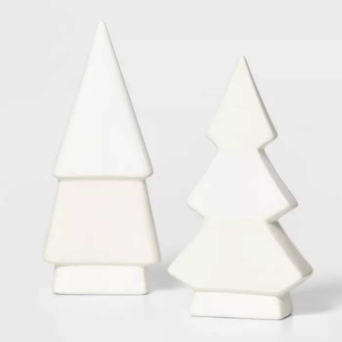 7.75in Ceramic 2 Tier Christmas Tree Decorative Figurine White - Wondershop™ | Target