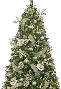 KI Store 6ft Christmas Tree with Ornaments and Lights Remote and Timer Champagne Christmas Decora... | Amazon (US)