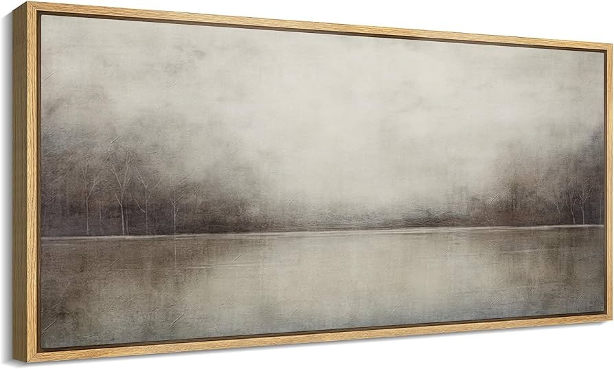MUDECOR Extra Large Framed Canvas Print Wall Art Soft Neutral Tones Nature Wilderness Antique Ret... | Amazon (US)