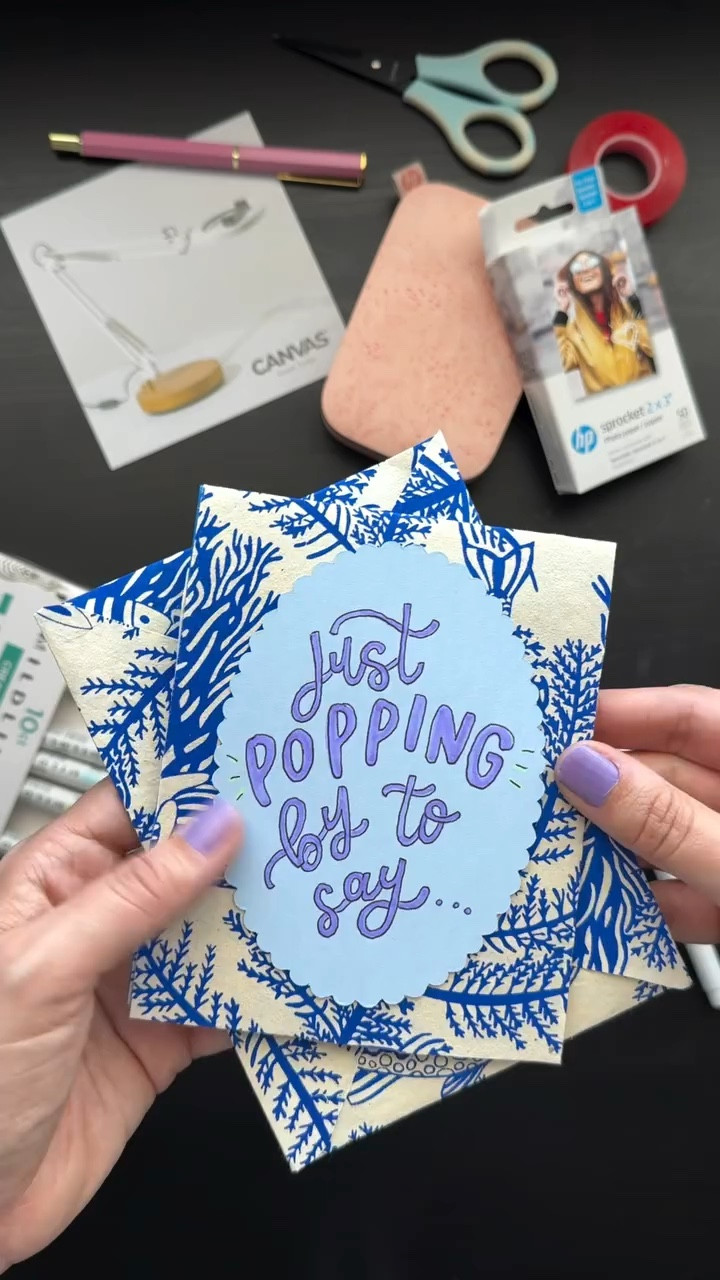 Popping in to say … happy Craft Month! 💌🐠🖊️✂️🎉

I’m kicking off my month of making with a pop-up card thanks to supplies from @papersource, @shopcanvas.co and @hpsprocket. All of these and more could also be yours. Check out the giveaway happening over on their feeds. One lucky crafter will win a Luxe Crafting Bundle valued at $750 featuring:
- Decorative paper and craft supplies from @papersource
- 1 Canvas Lamp and base from @shopcanvas.co
- 1 HP Sprocket 2x3 Printer and a 20-pack of paper from @hpsprocket

Stick around and hit that follow button because I have more fun crafts coming your way this month, and maybe a pop-up card tutorial if anyone is interested. 👀

#nationalcraftmonth #papersourcecreativecollective #popupcard #handmadecard