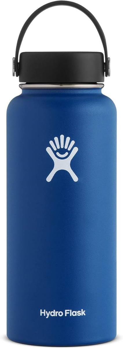 Hydro Flask Water Bottle - Stainless Steel & Vacuum Insulated - Wide Mouth with Leak Proof Flex C... | Amazon (US)