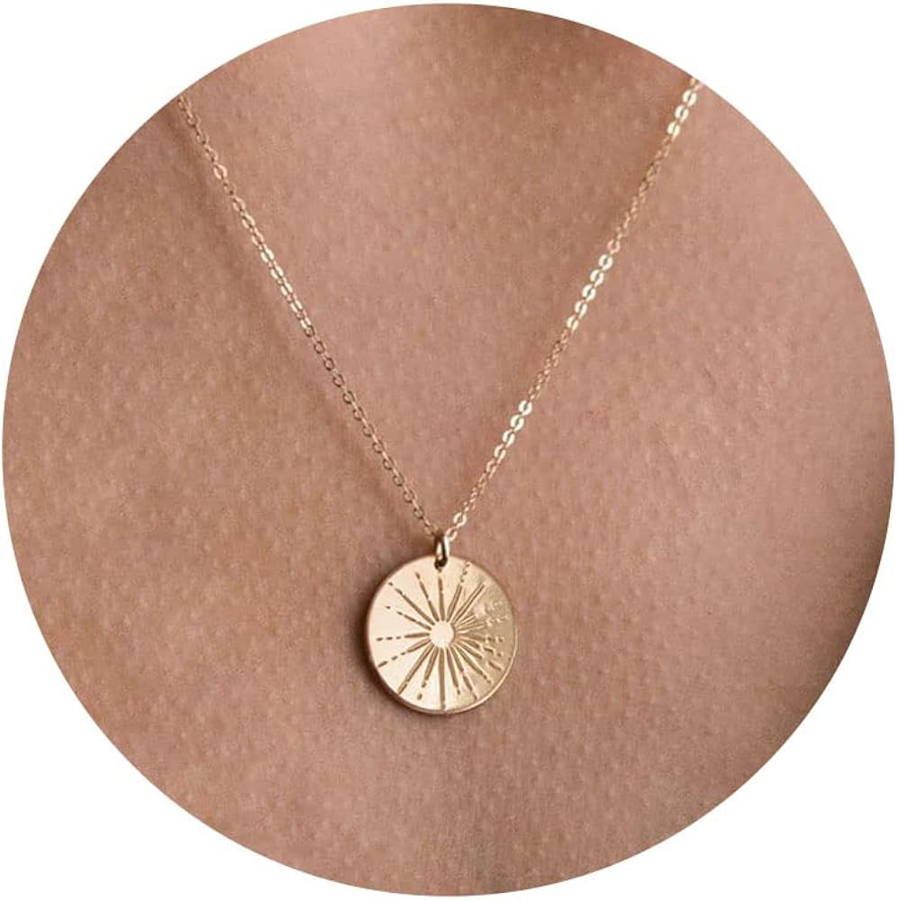 VRIUA Gold Necklace for Women 14K Gold Plated Necklace Horn Star of David Butterfly Sun Lotus Vol... | Amazon (US)
