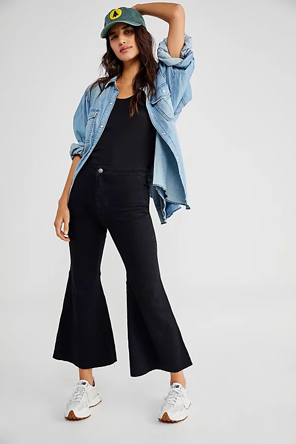 Youthquake Crop Flare Jeans by We The Free at Free People, Black, 32 | Free People (Global - UK&FR Excluded)
