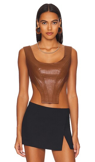 Leon Top in Brown | Revolve Clothing (Global)