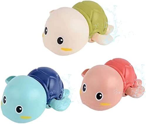 Baby Bath Toys, Wind up Swimming Turtle Toys for Toddlers, Floating Water Bathtub Shower Toys, Ba... | Amazon (US)