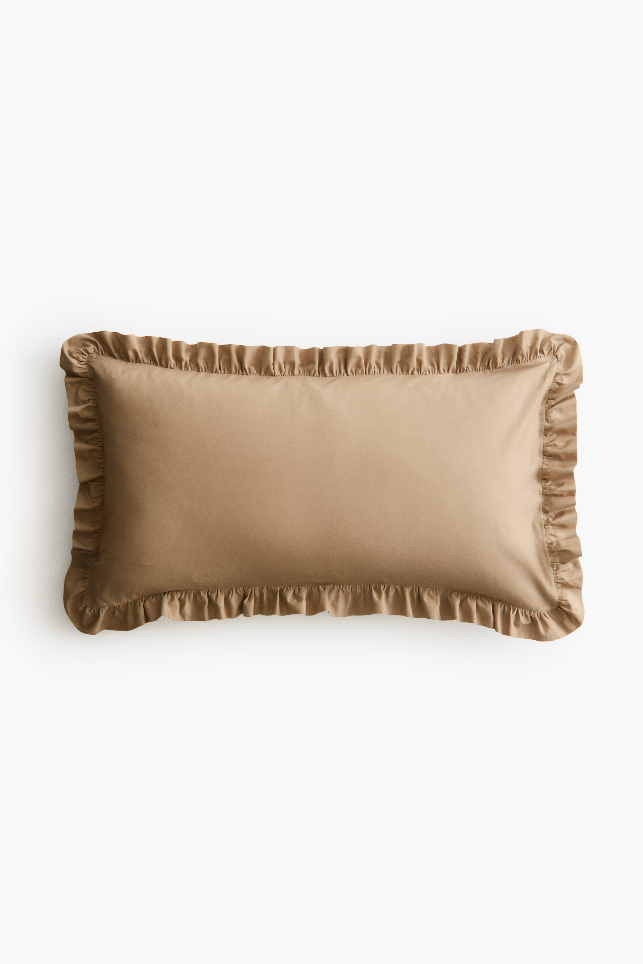 Ruffle-Trimmed Cotton Cushion Cover - Light taupe - Home All | H&M US | H&M (US + CA)