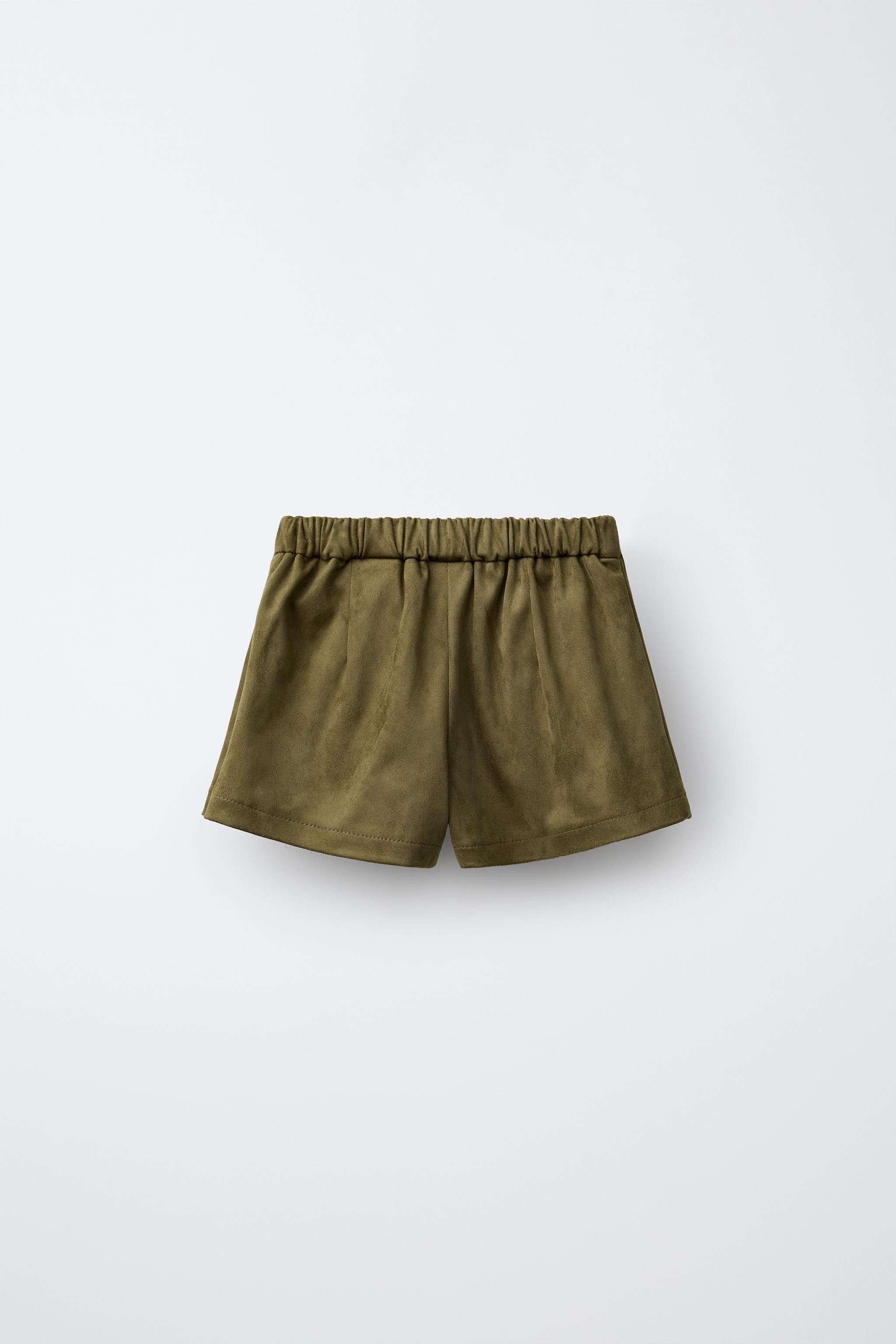 STUDDED FAUX SUEDE BERMUDA SKIRT | Zara US