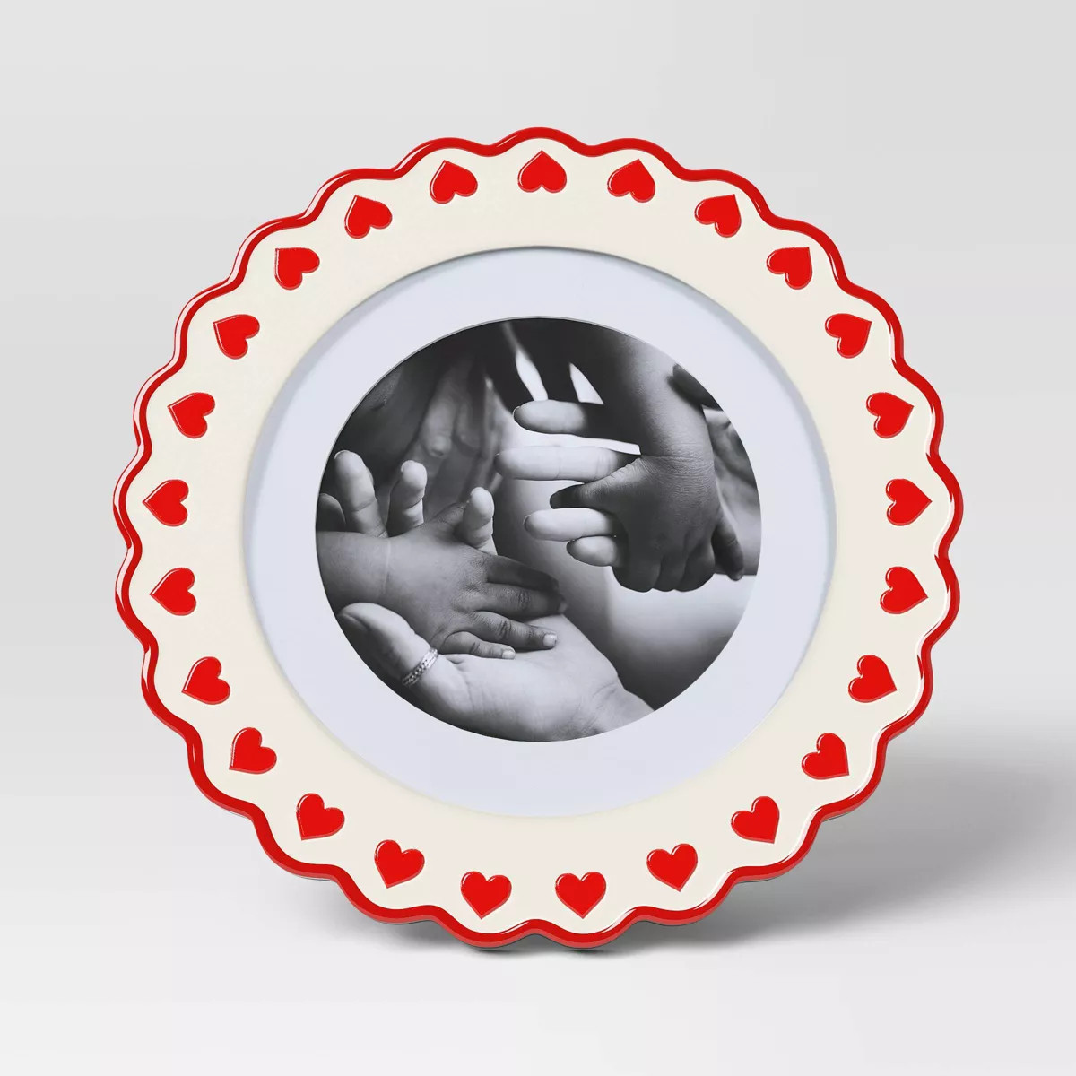 5"x5" Matted to 4"x4" Ceramic Heart Border Valentine Table Picture Frame - Threshold™ | Target