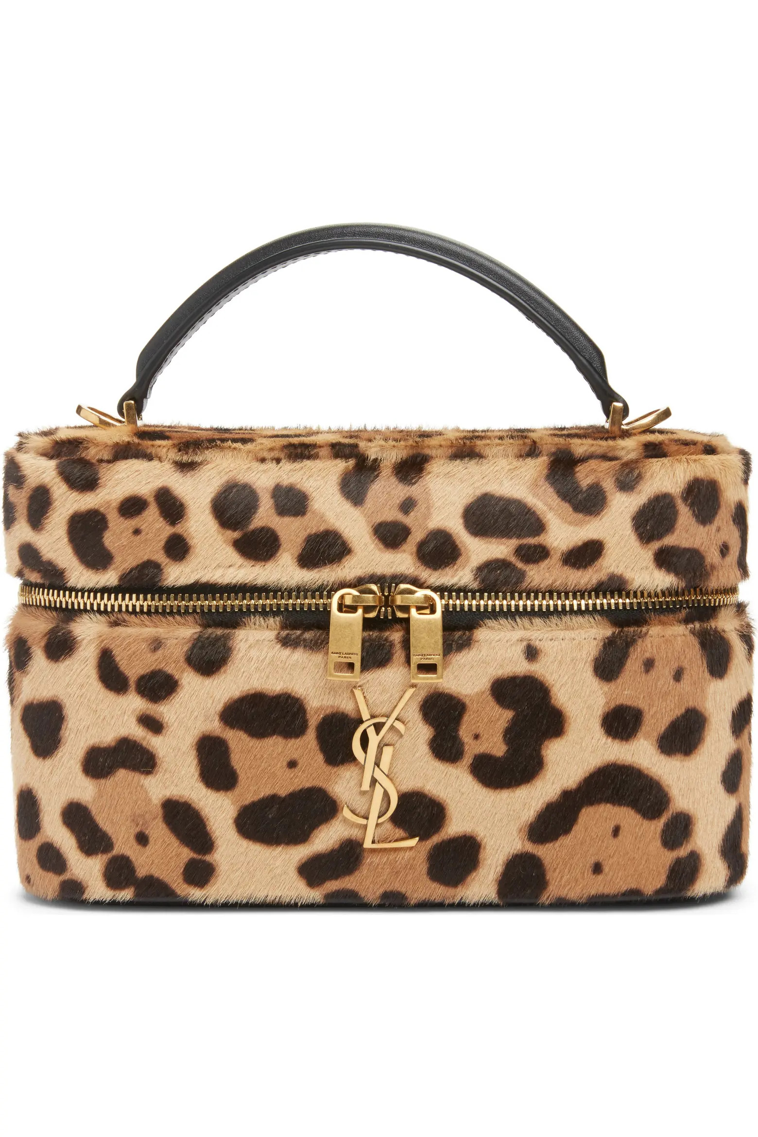 Saint Laurent Gaby Leopard Print Genuine Calf Hair Vanity Bag (Women) | Nordstrom | Nordstrom