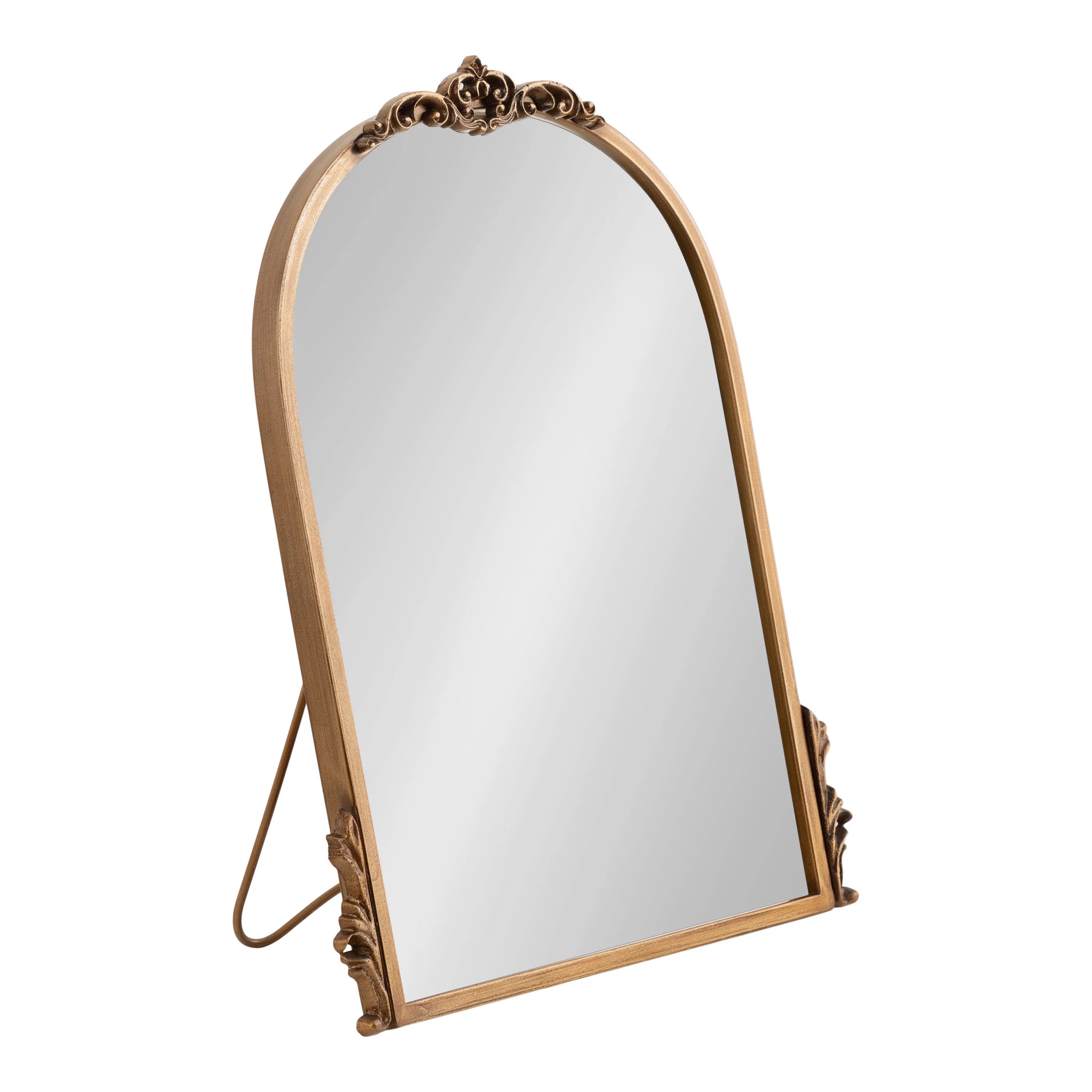 Kate and Laurel Myrcelle Traditional Arched Tabletop Easel Mirror, 14 x 19, Gold, Vintage Small A... | Walmart (US)