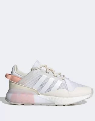 adidas Originals ZX 2K Boost Pure sneakers in white | ASOS (Global)