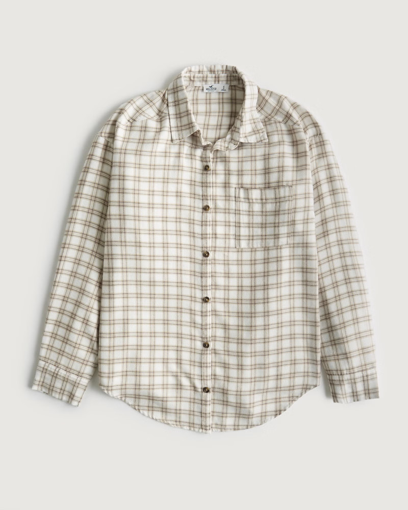 Women's Oversized Flannel Shirt | Women's Tops | HollisterCo.com | Hollister (US)